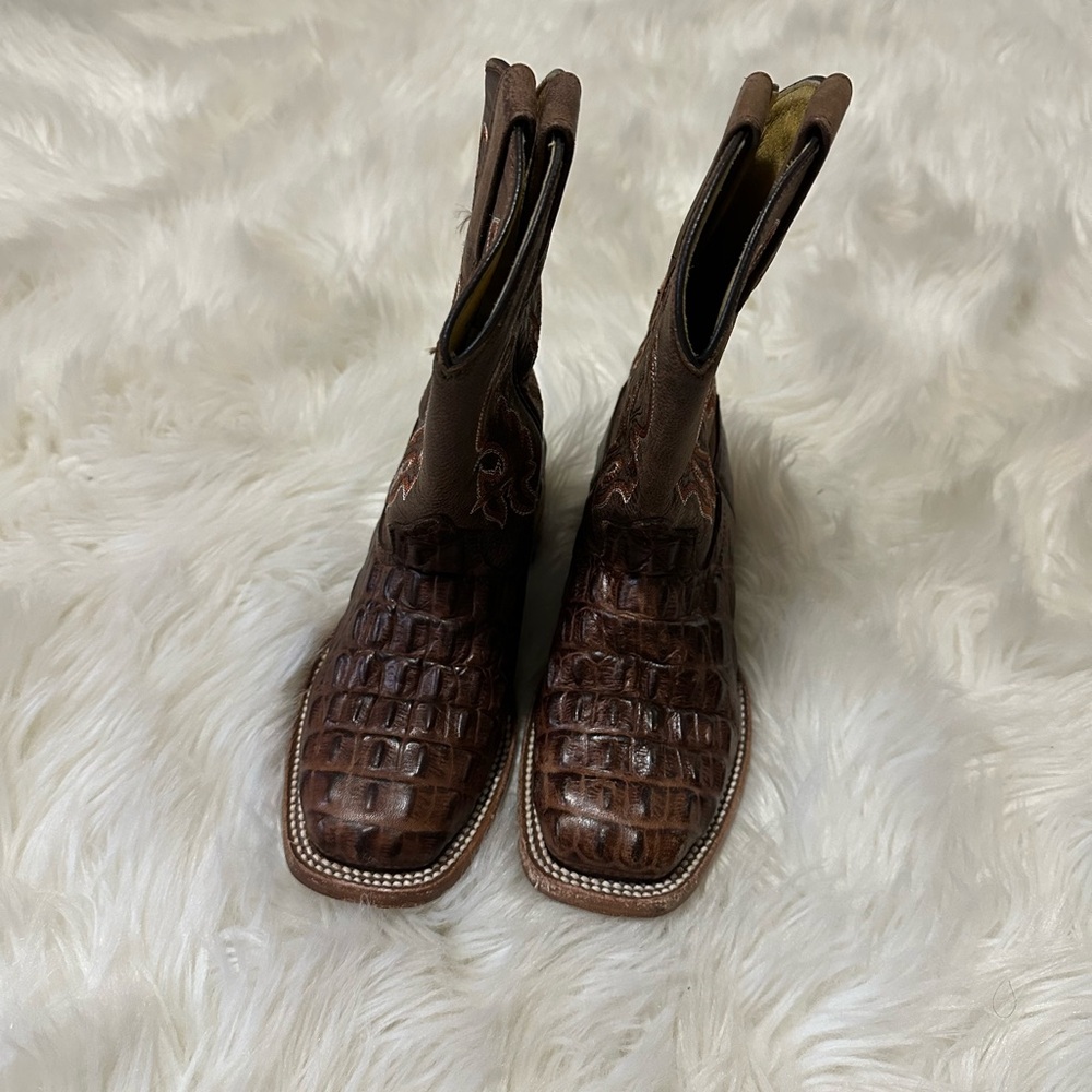 HP Anderson Beam Kids Brown Crocodile Pattern Boots boys 12
